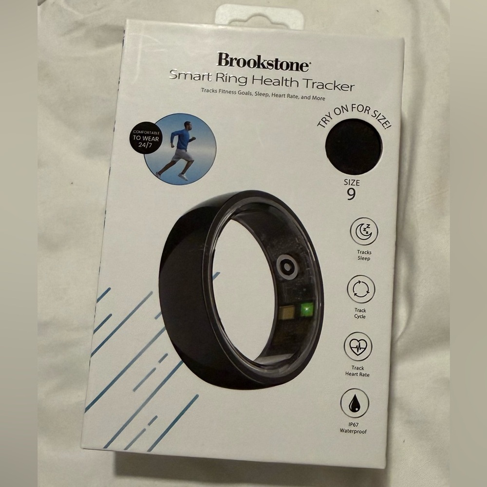 Brookstone Black Smart Ring Health Tracker